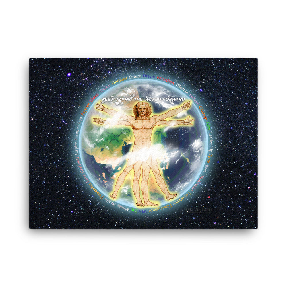 Vitruvian Earth on Canvas Print