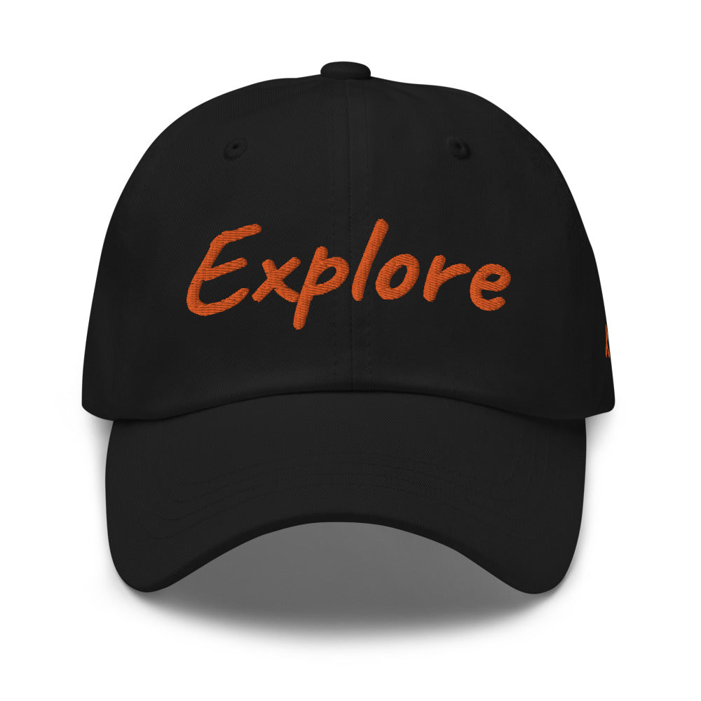 Explore In Amber Embroidery on Classic Dad Hat