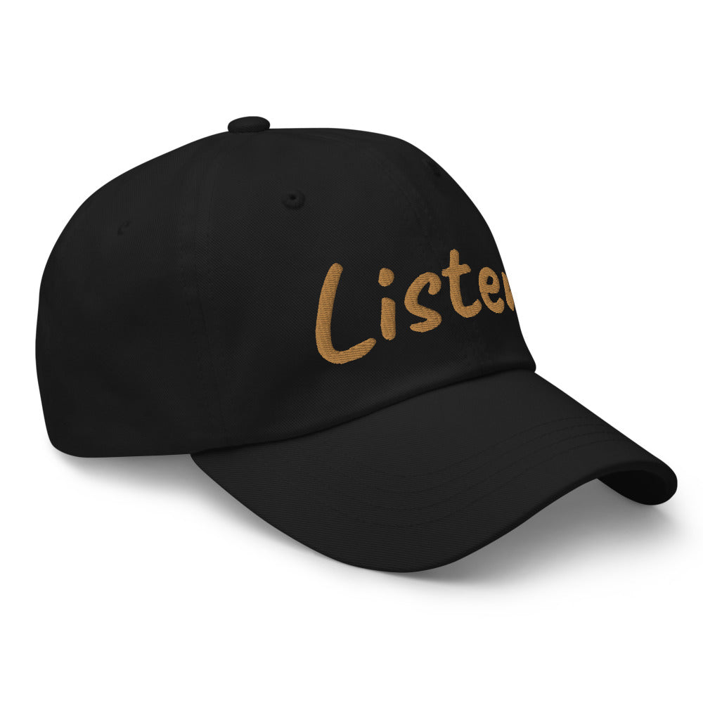 Listen In Copper Embroidery on Classic Dad Hat