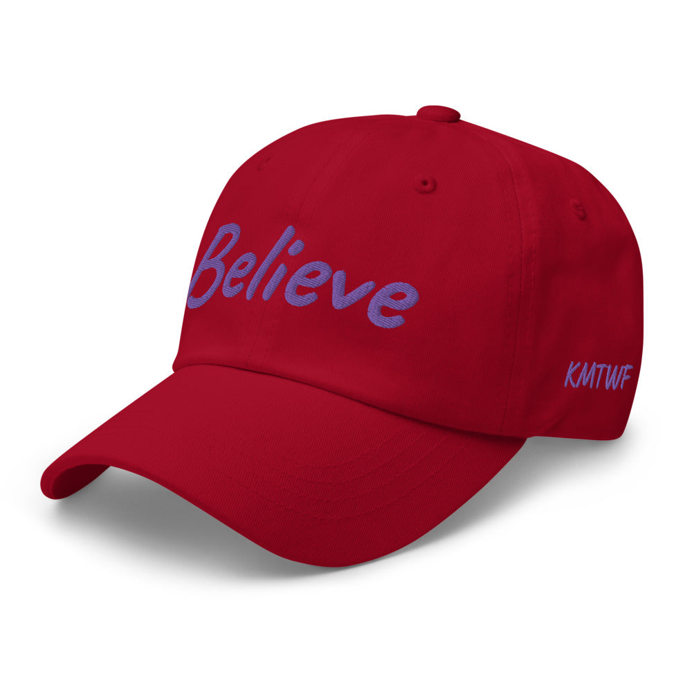 Believe In Amethyst Embroidery on Classic Dad Hat