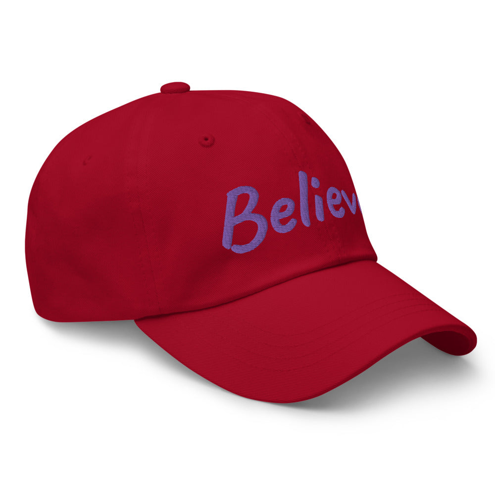 Believe In Amethyst Embroidery on Classic Dad Hat