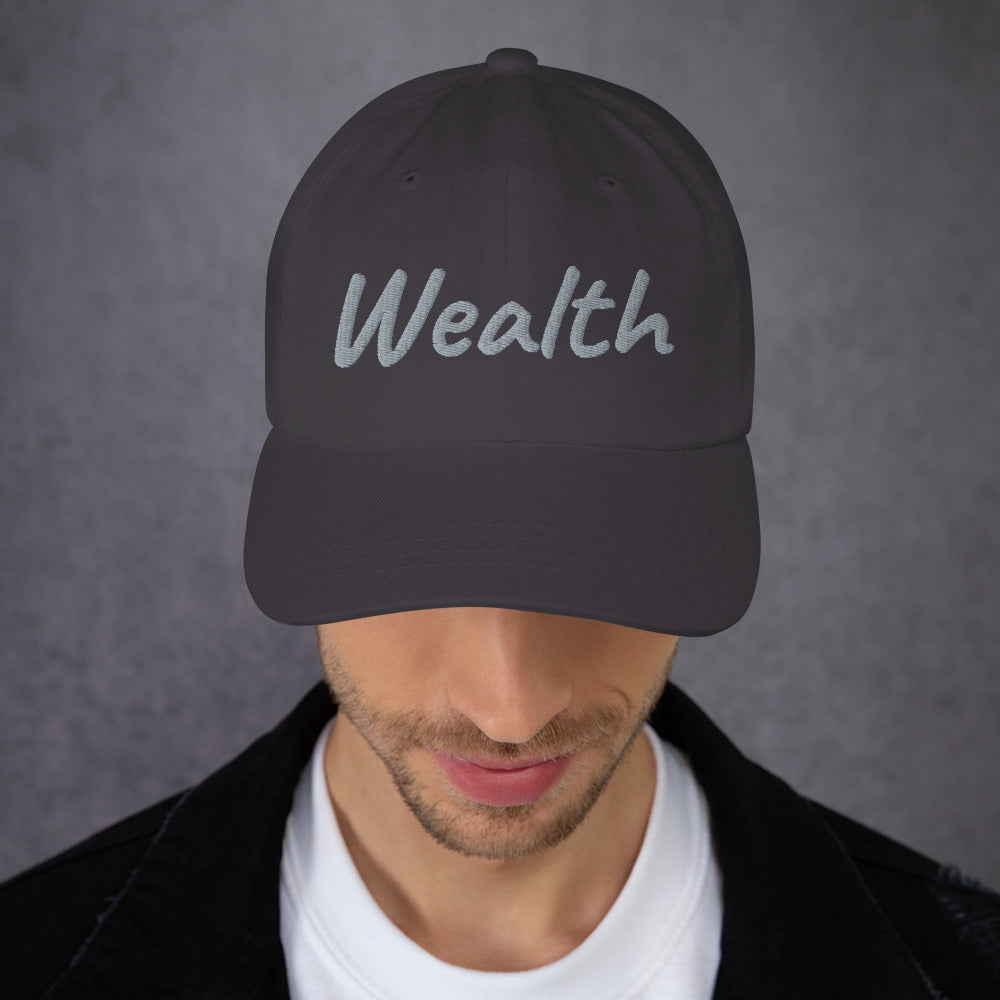 Wealth In Silver Embroidery on Classic Dad Hat