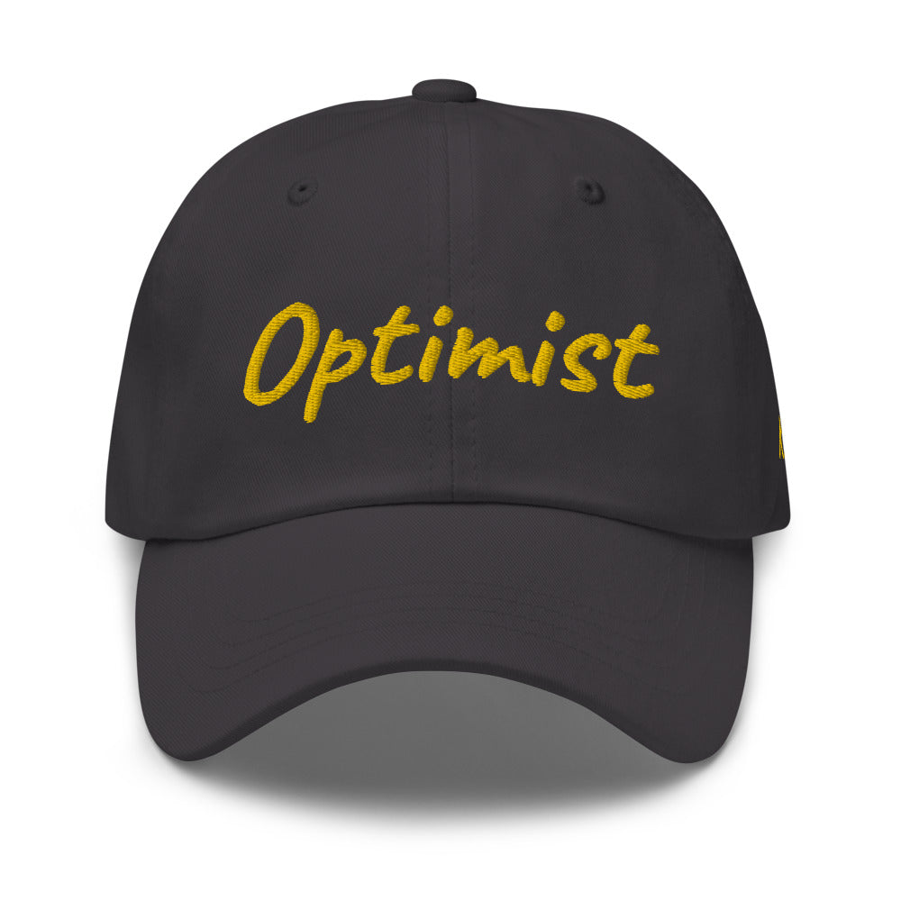 Optimist In Gold Embroidery on Classic Dad Hat