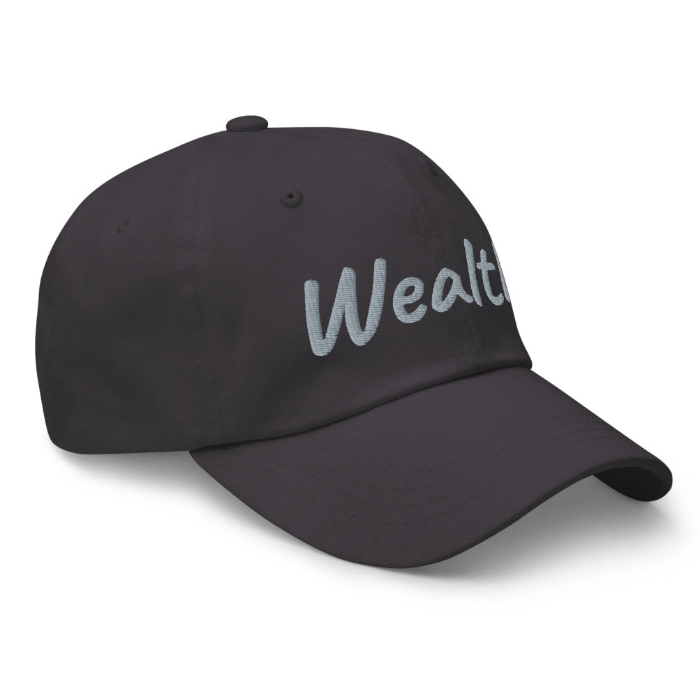 Wealth In Silver Embroidery on Classic Dad Hat