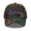 Believe In Amethyst Embroidery on Classic Dad Hat