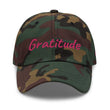 Gratitude In Star Rose Quartz Embroidery on Classic Dad Hat