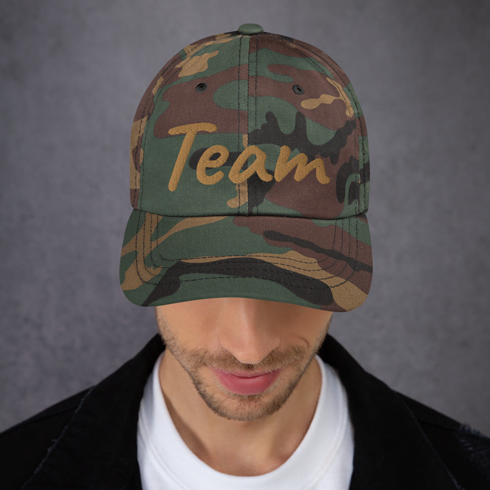 Team In Celluloid Embroidery on Classic Dad Hat