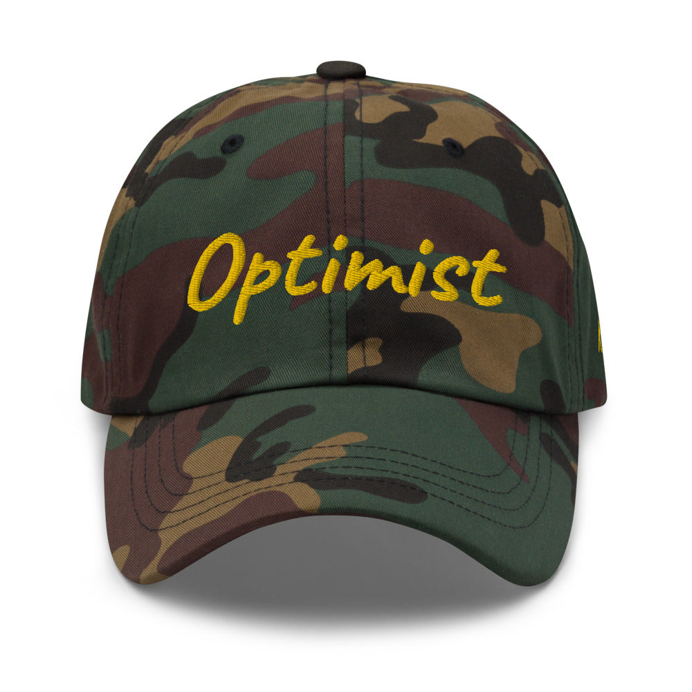 Optimist In Gold Embroidery on Classic Dad Hat