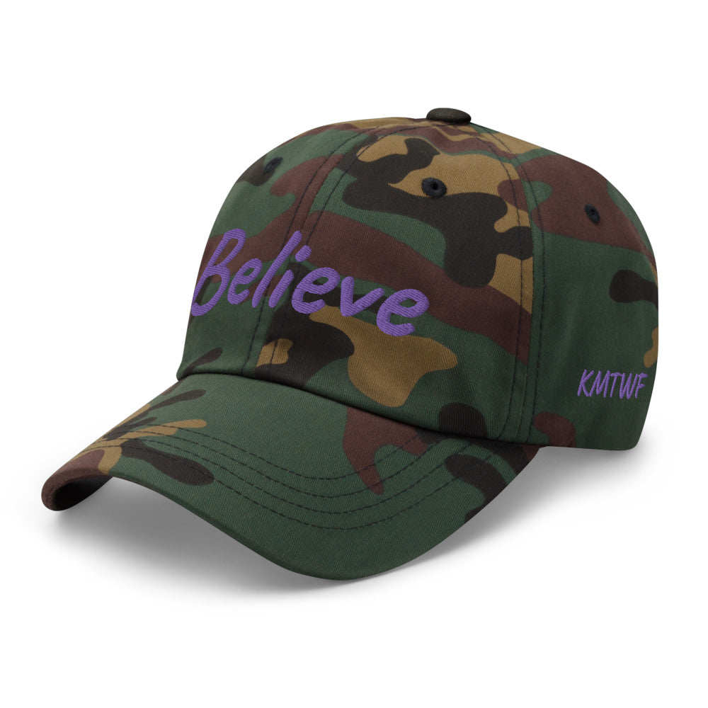 Believe In Amethyst Embroidery on Classic Dad Hat