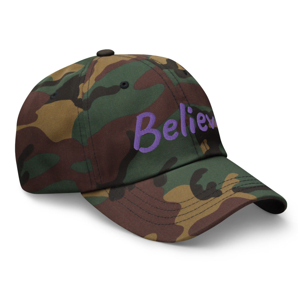 Believe In Amethyst Embroidery on Classic Dad Hat