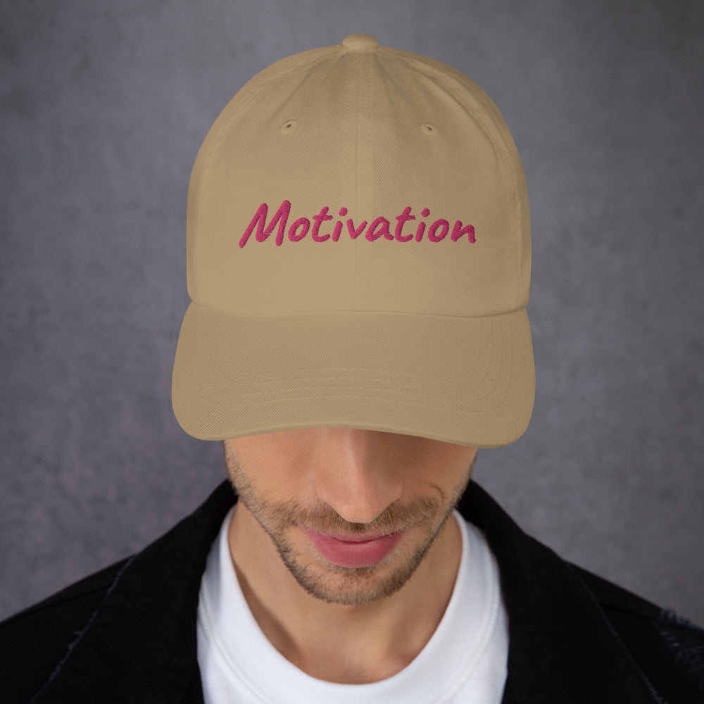 Motivation In Star Rose Quartz Embroidery on Classic Dad Hat