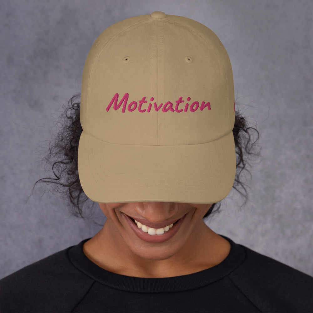 Motivation In Star Rose Quartz Embroidery on Classic Dad Hat