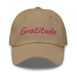 Gratitude In Star Rose Quartz Embroidery on Classic Dad Hat