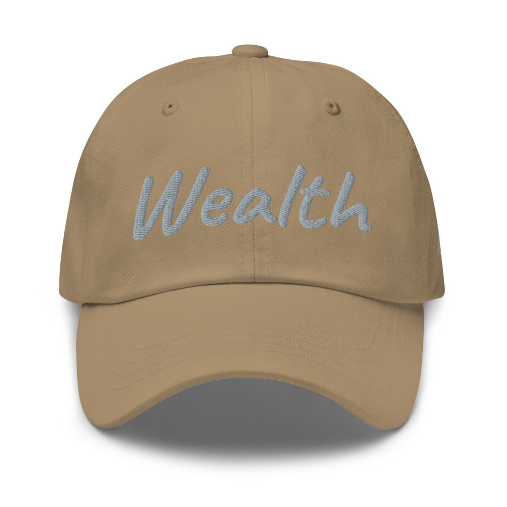 Wealth In Silver Embroidery on Classic Dad Hat