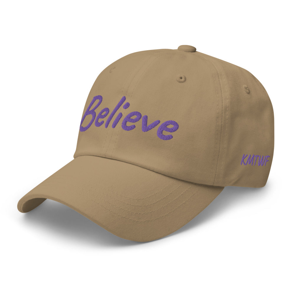 Believe In Amethyst Embroidery on Classic Dad Hat