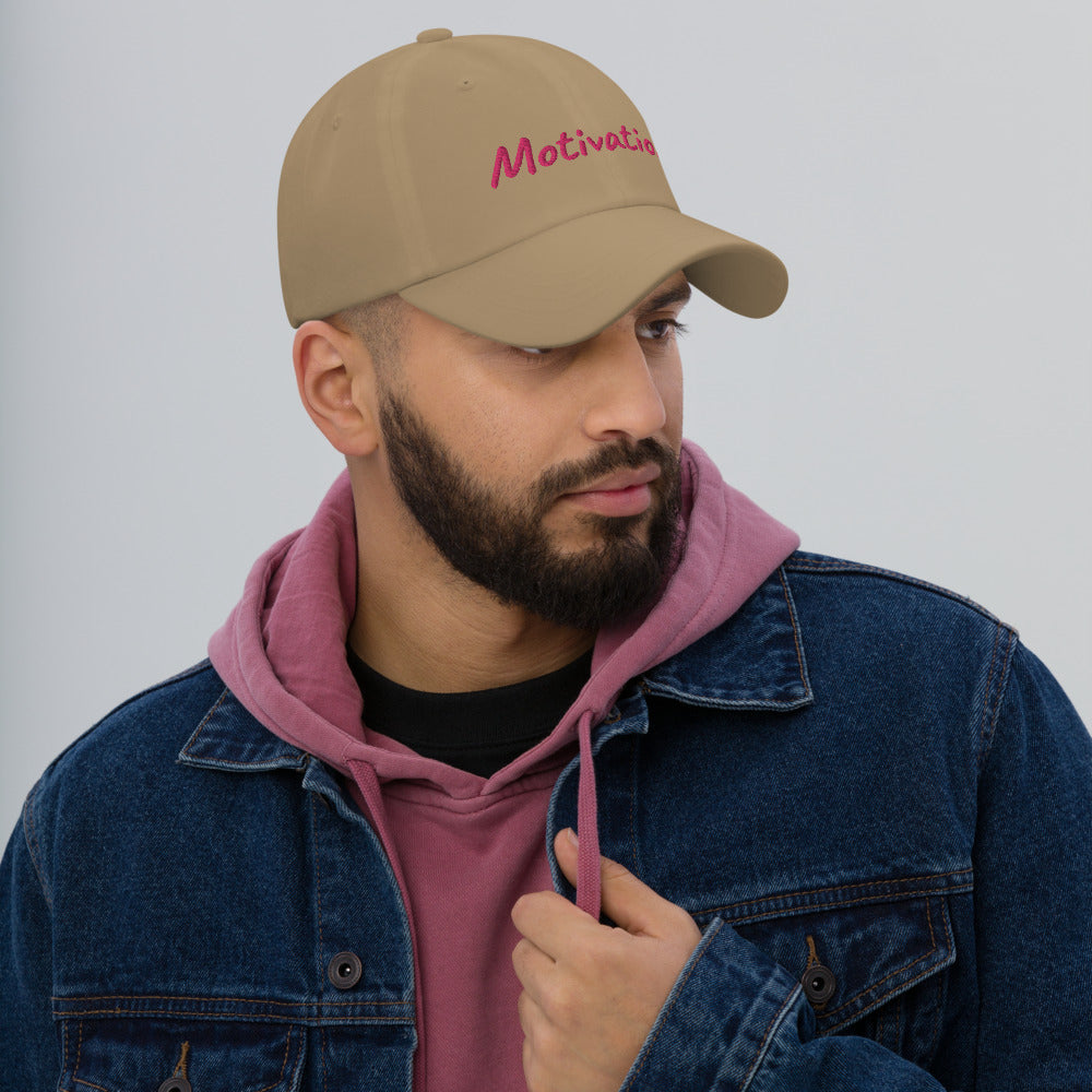 Motivation In Star Rose Quartz Embroidery on Classic Dad Hat