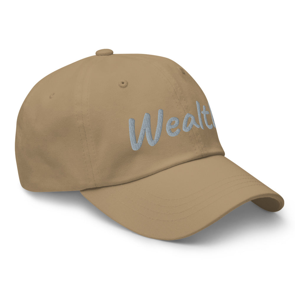 Wealth In Silver Embroidery on Classic Dad Hat