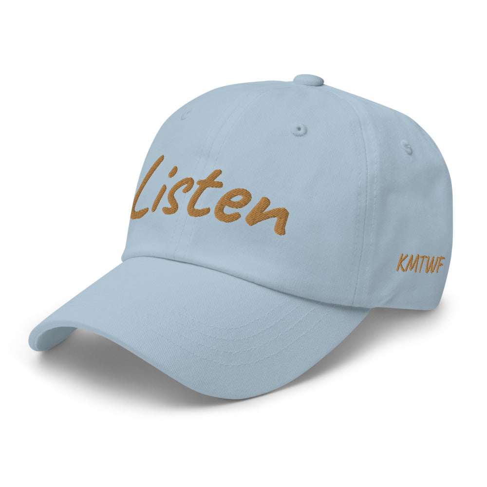 Listen In Copper Embroidery on Classic Dad Hat