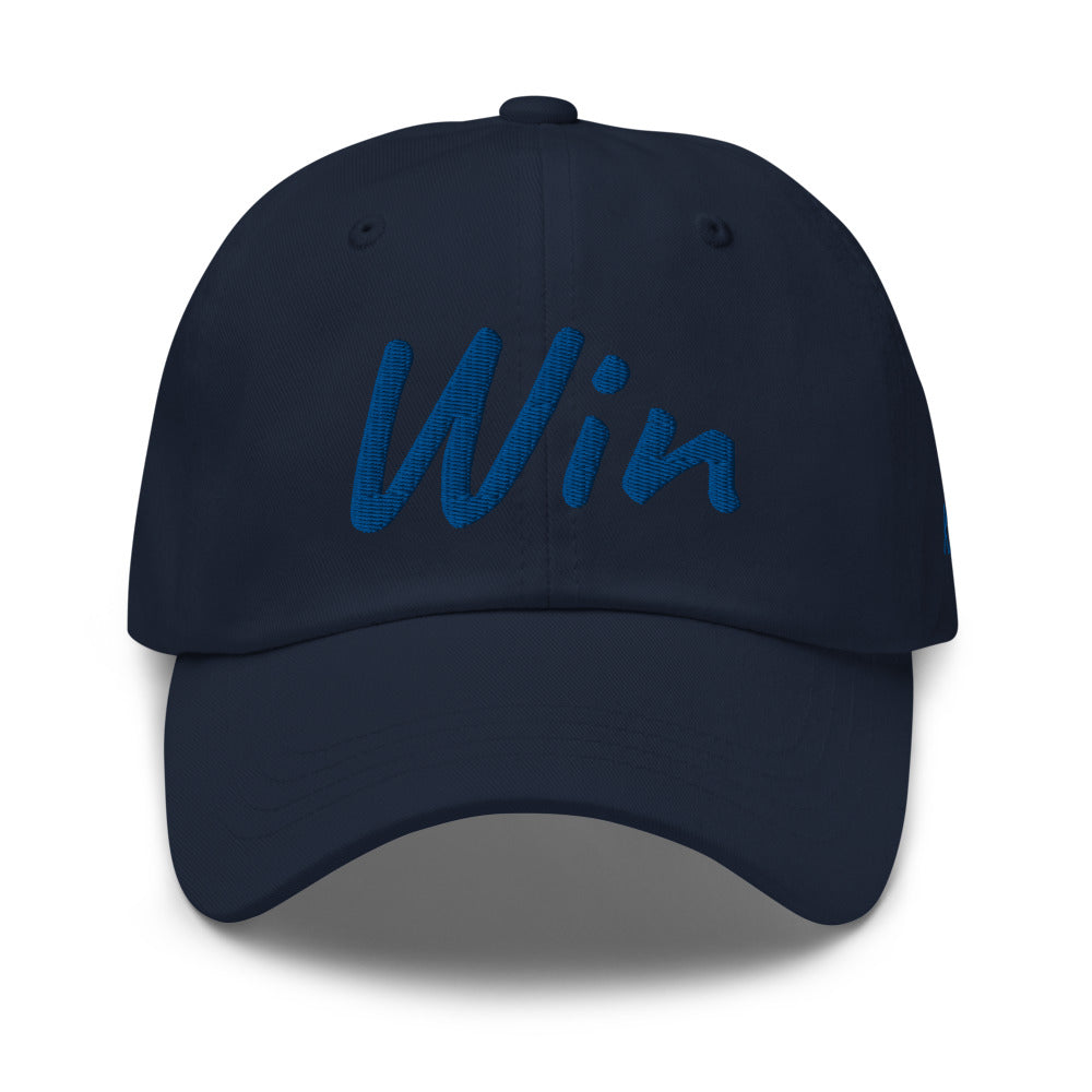 Win In Sapphire Embroidery on Classic Dad Hat