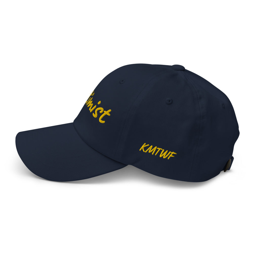 Optimist In Gold Embroidery on Classic Dad Hat