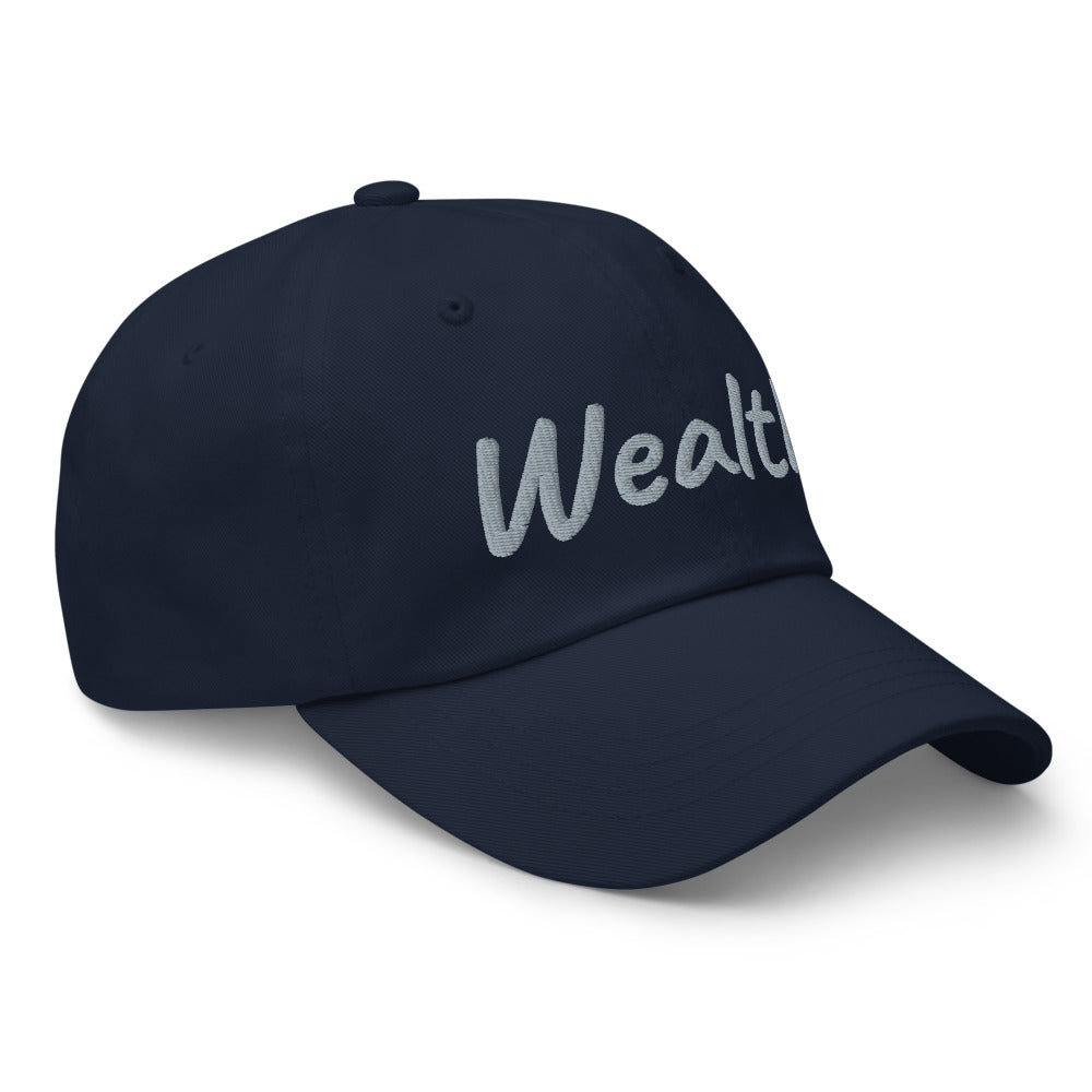 Wealth In Silver Embroidery on Classic Dad Hat