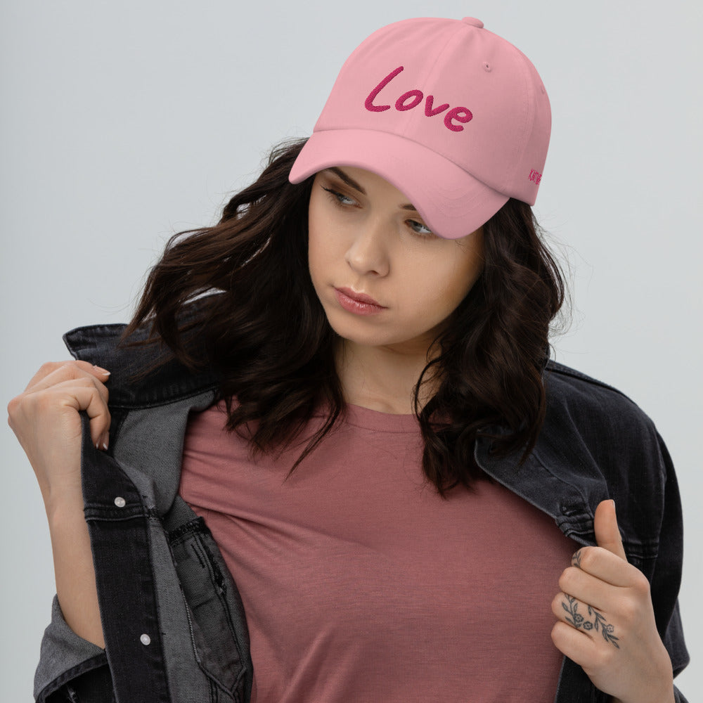 Love In Star Rose Quartz Embroidery on Classic Dad Hat