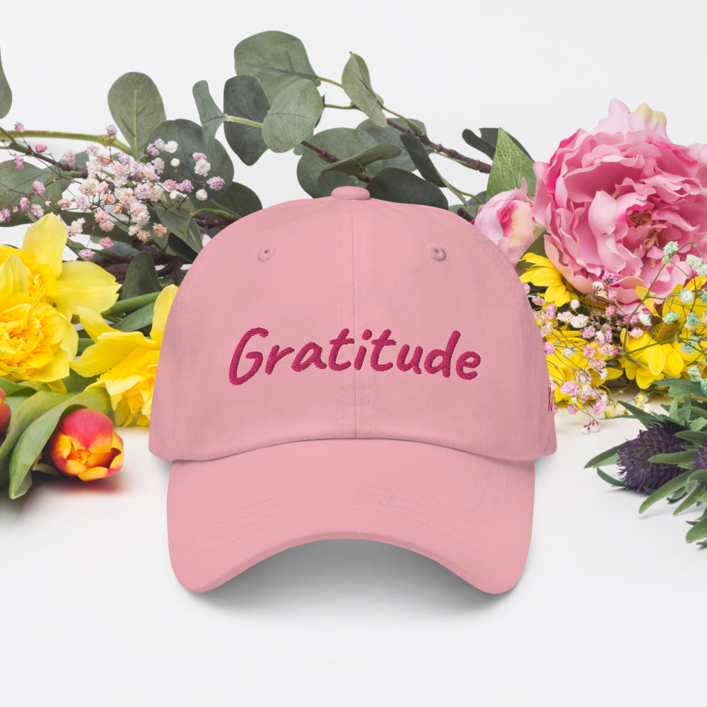 Gratitude In Star Rose Quartz Embroidery on Classic Dad Hat