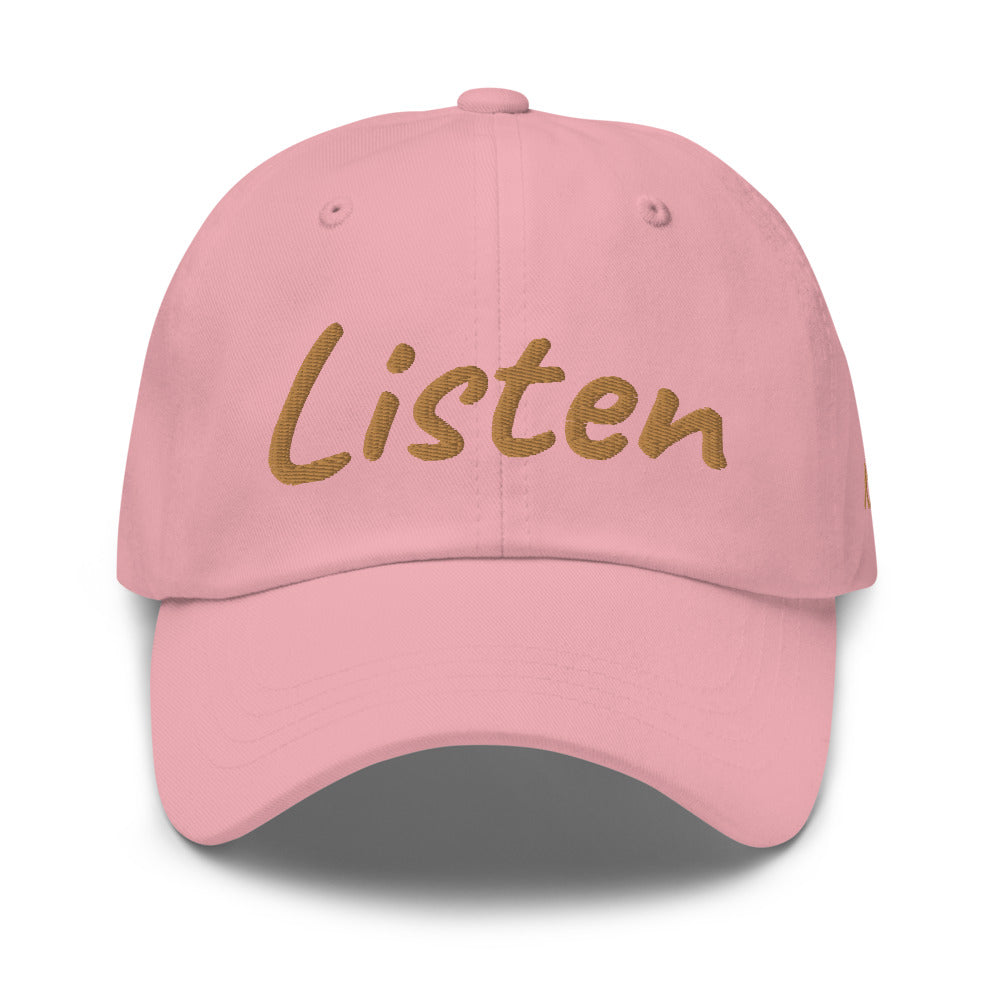 Listen In Copper Embroidery on Classic Dad Hat