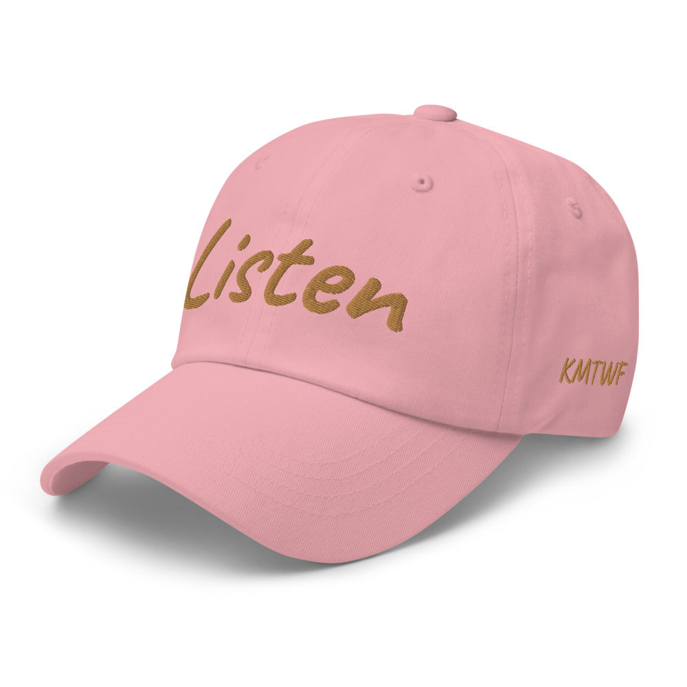 Listen In Copper Embroidery on Classic Dad Hat