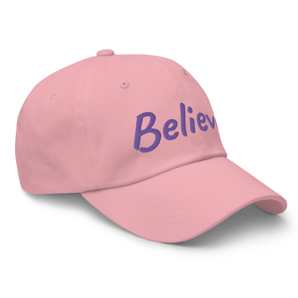 Believe In Amethyst Embroidery on Classic Dad Hat