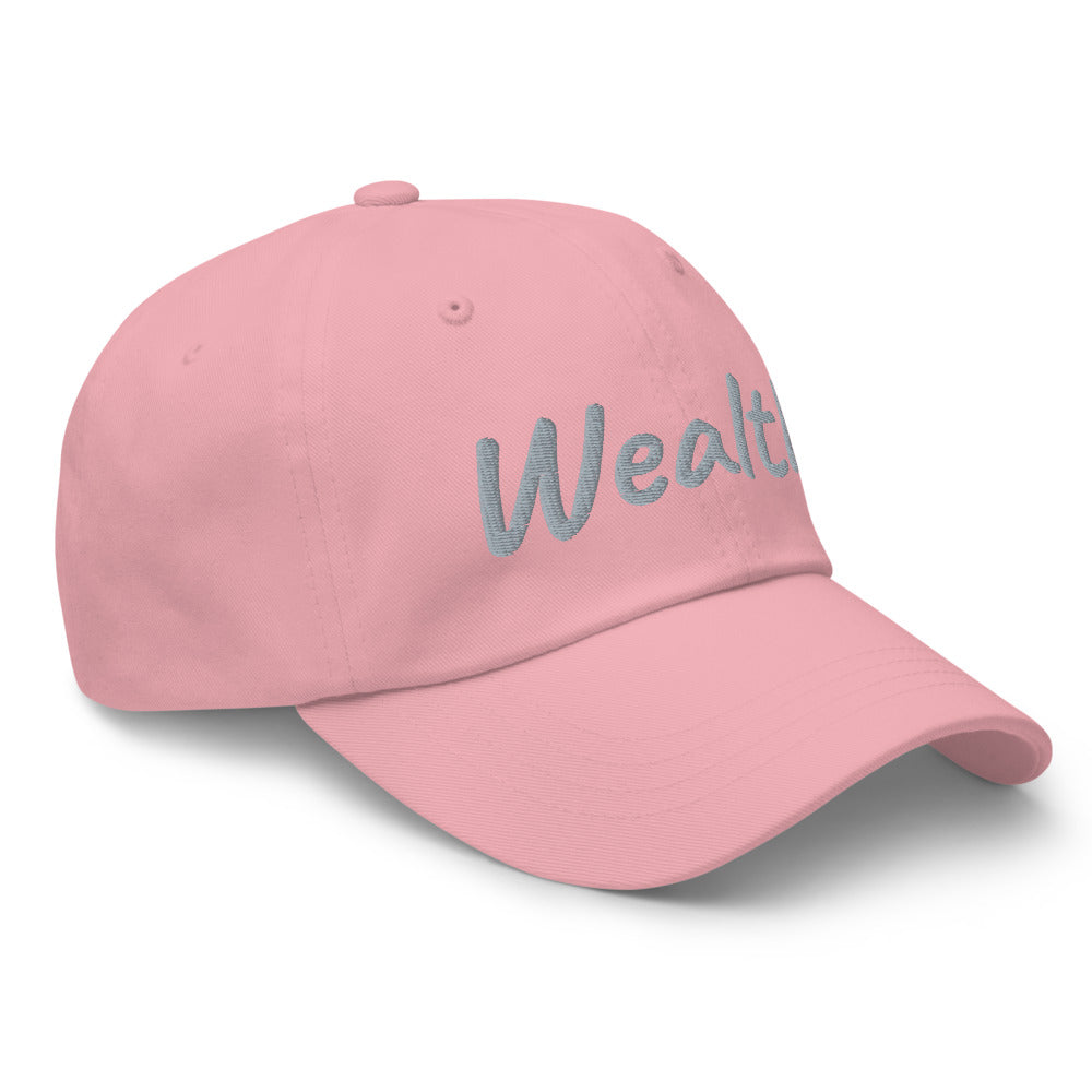 Wealth In Silver Embroidery on Classic Dad Hat