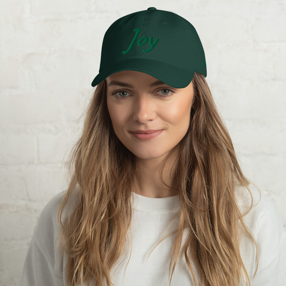 Joy In Emerald Embroidery on Classic Dad Hat