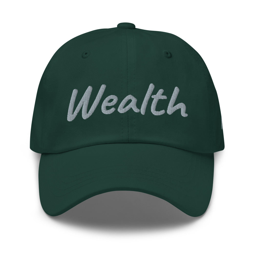 Wealth In Silver Embroidery on Classic Dad Hat