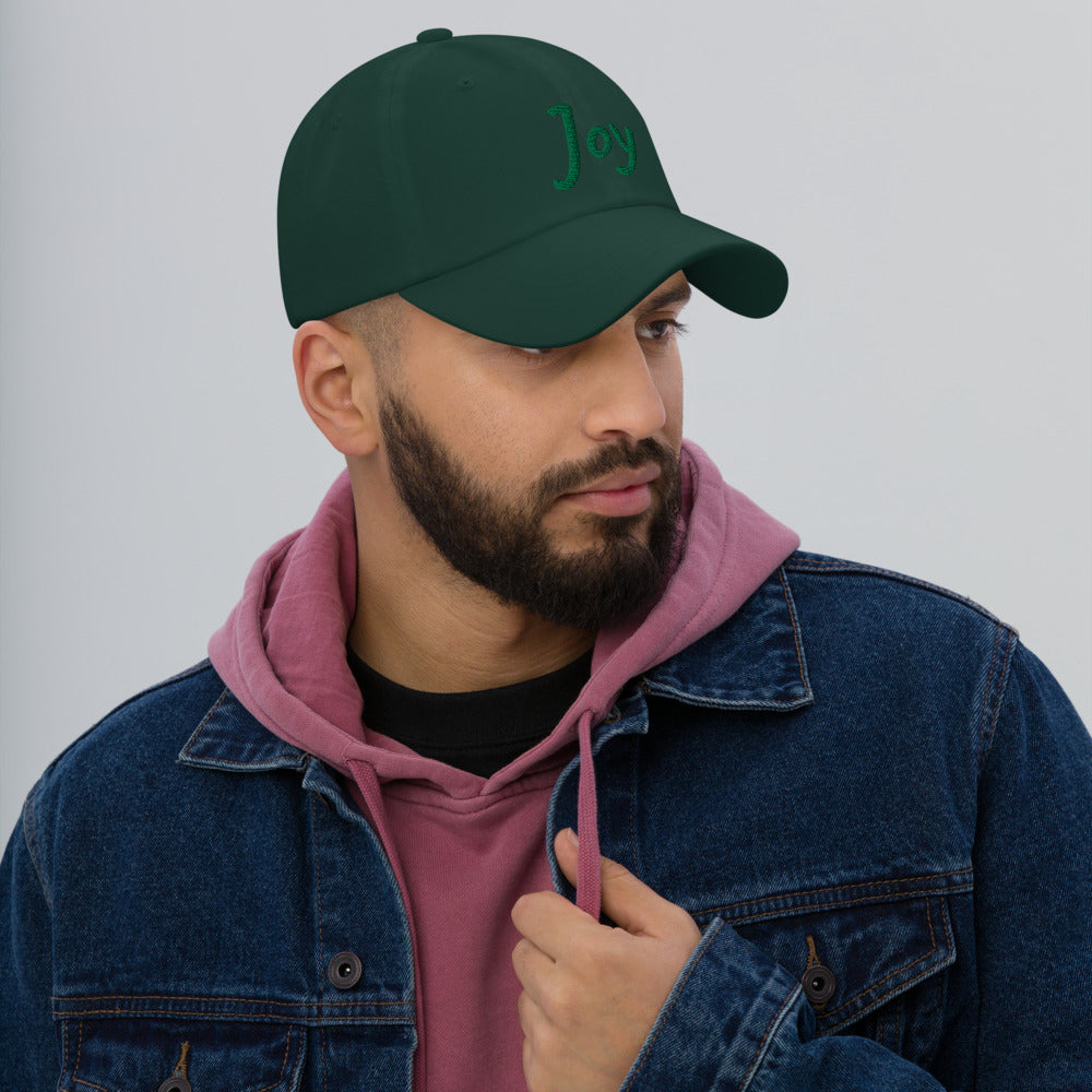 Joy In Emerald Embroidery on Classic Dad Hat