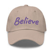 Believe In Amethyst Embroidery on Classic Dad Hat