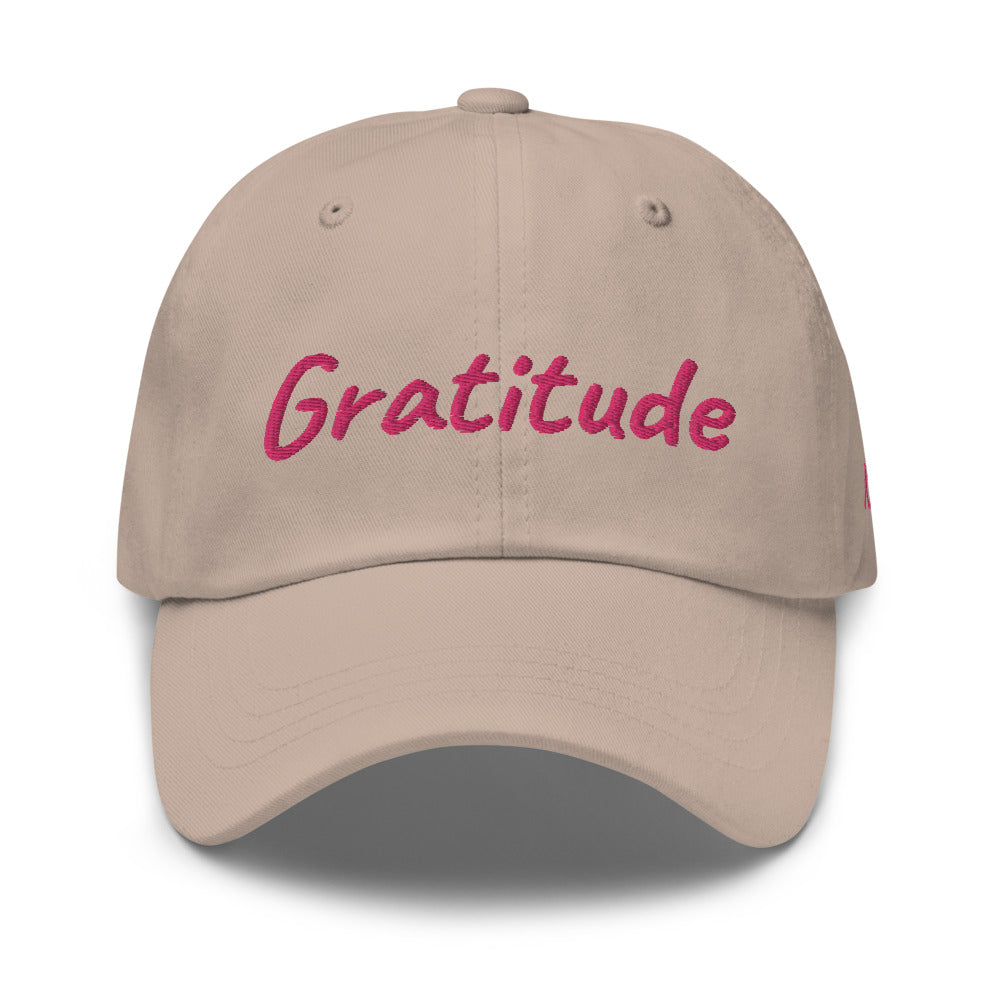 Gratitude In Star Rose Quartz Embroidery on Classic Dad Hat