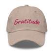 Gratitude In Star Rose Quartz Embroidery on Classic Dad Hat