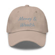 Money & Wealth In Silver Embroidery on Classic Dad Hat