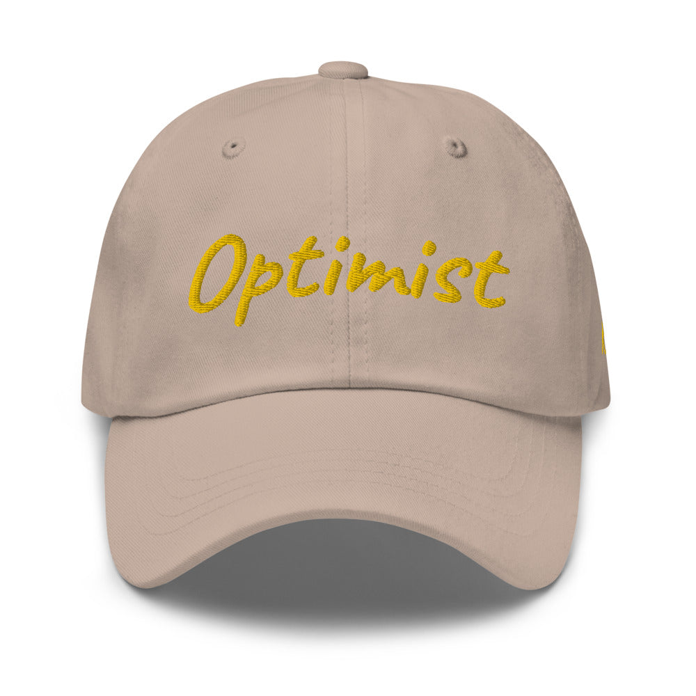 Optimist In Gold Embroidery on Classic Dad Hat