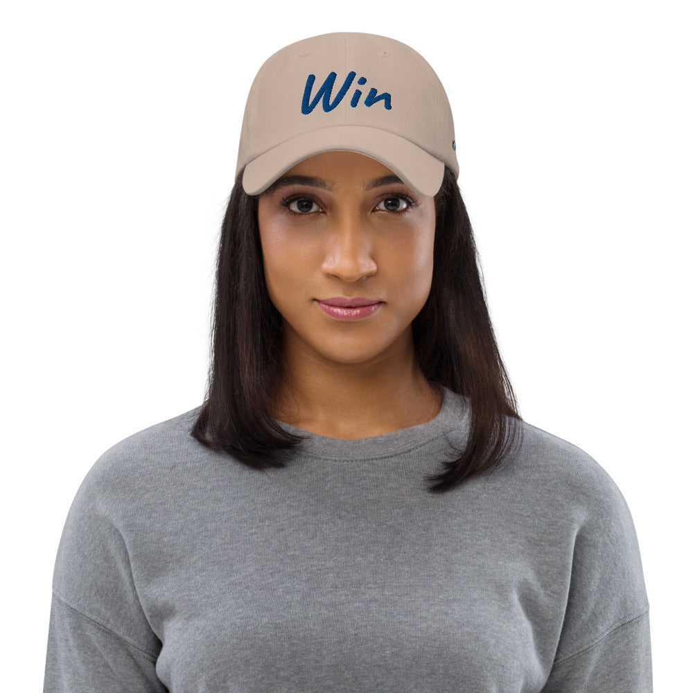 Win In Sapphire Embroidery on Classic Dad Hat