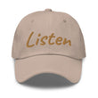 Listen In Copper Embroidery on Classic Dad Hat