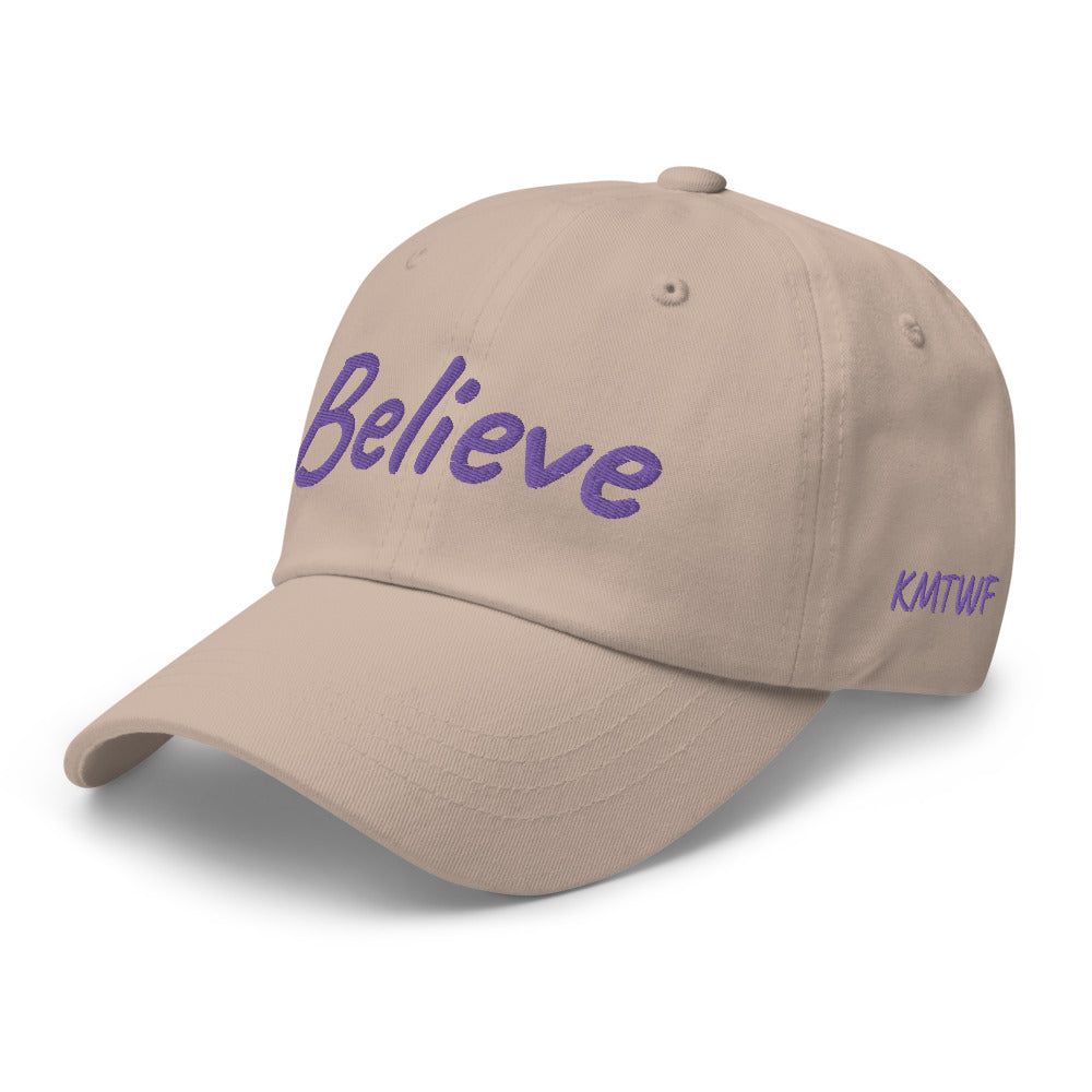 Believe In Amethyst Embroidery on Classic Dad Hat