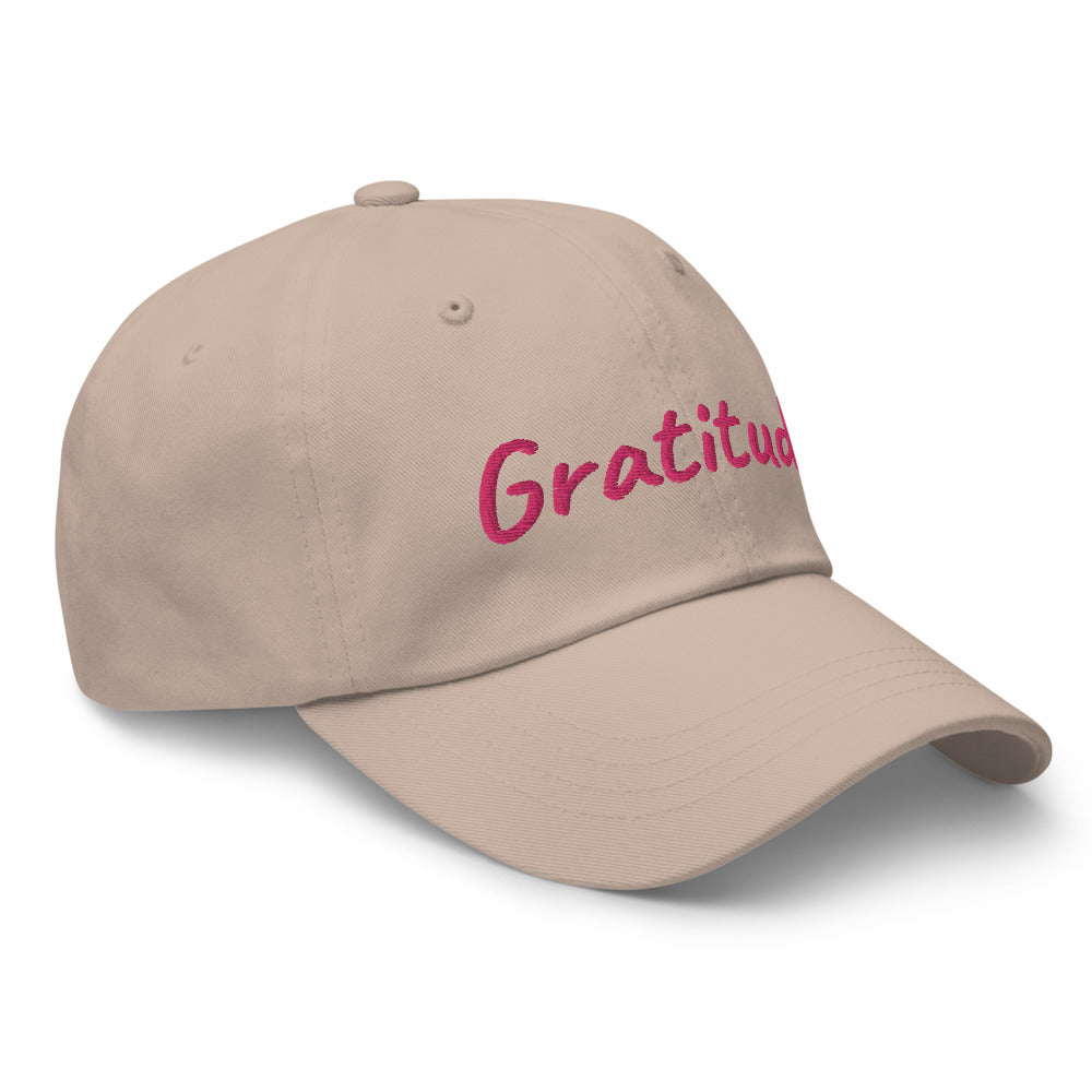 Gratitude In Star Rose Quartz Embroidery on Classic Dad Hat