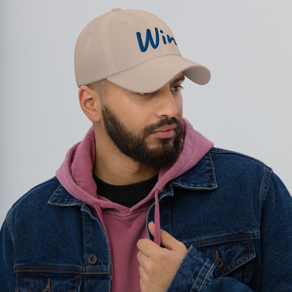 Win In Sapphire Embroidery on Classic Dad Hat