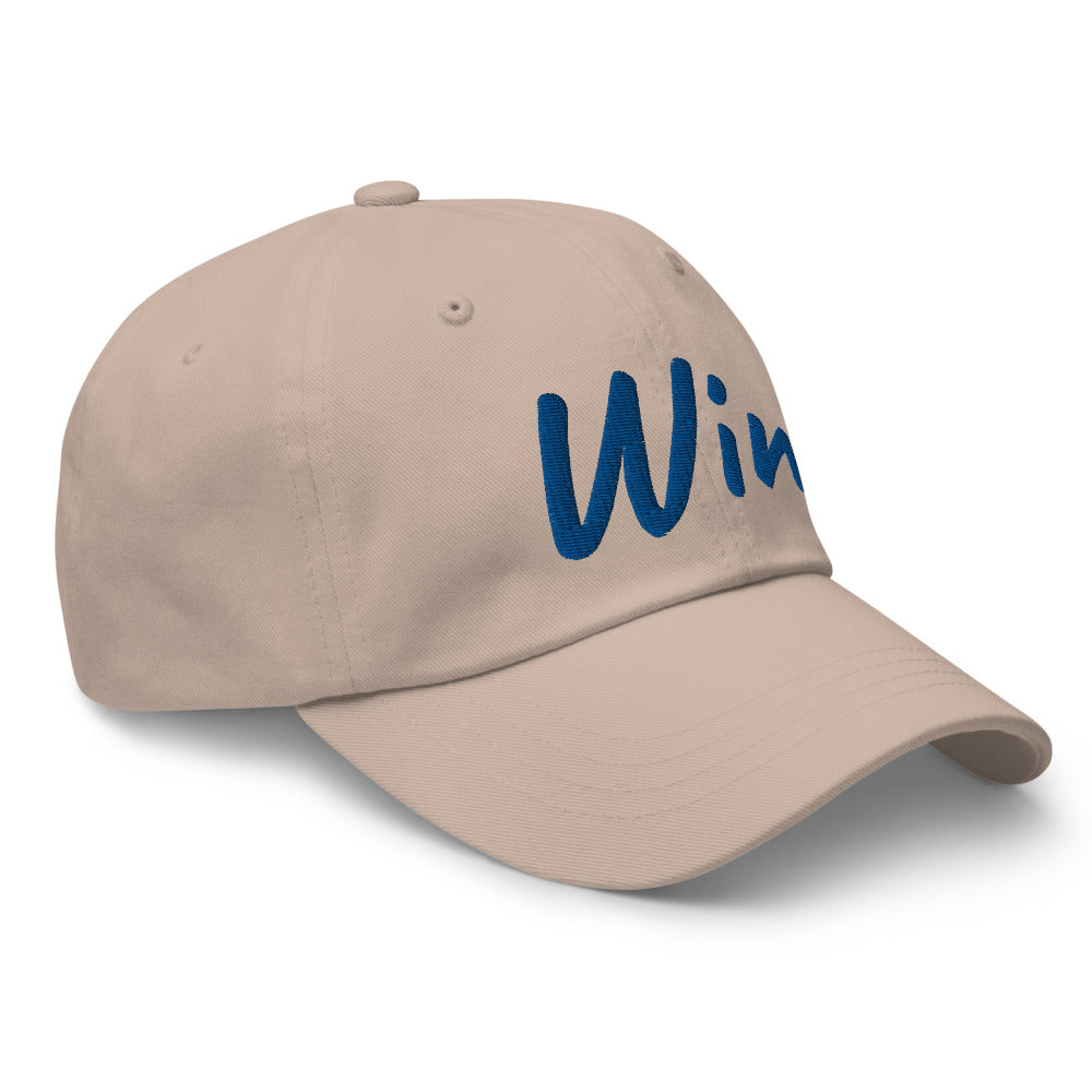 Win In Sapphire Embroidery on Classic Dad Hat