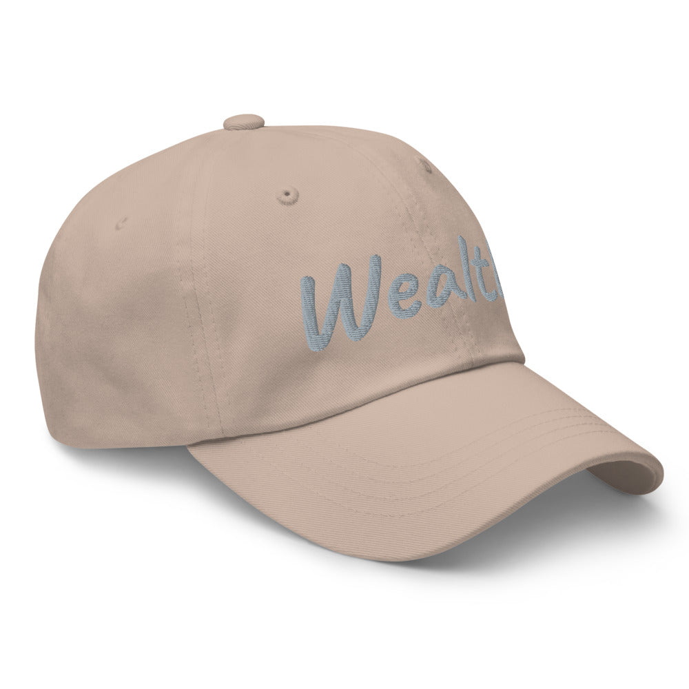 Wealth In Silver Embroidery on Classic Dad Hat