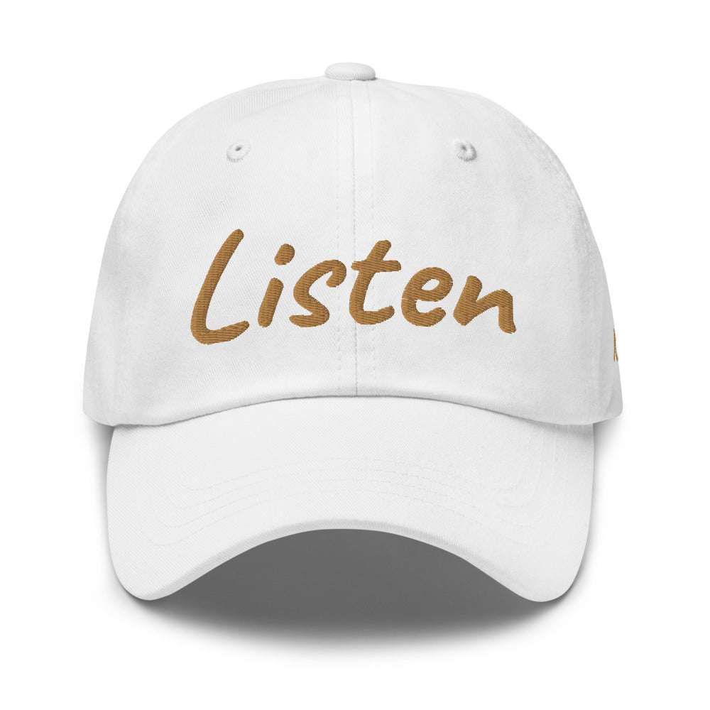 Listen In Copper Embroidery on Classic Dad Hat