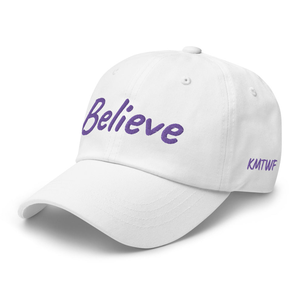 Believe In Amethyst Embroidery on Classic Dad Hat