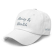 Money & Wealth In Silver Embroidery on Classic Dad Hat