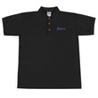 Believe In Amethyst Embroidery on Men's Polo Shirt